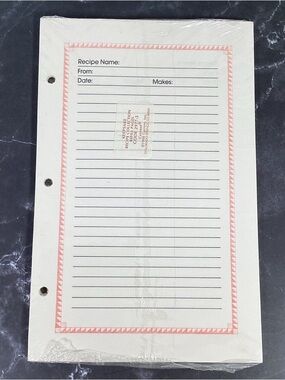 Vintage 1988 Current Keepsake Recipe Book Refill Pages